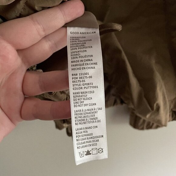 Good American Women Sz 1/2 US S/M Putty Nylon Slouchy Fit Essential Anorak NWT - Picture 12 of 13